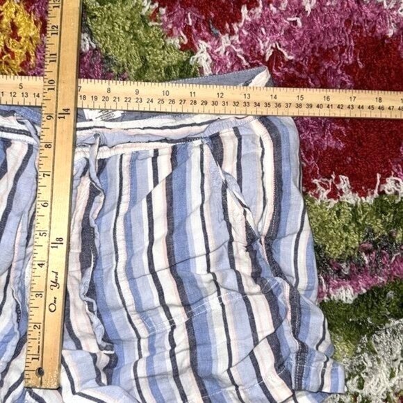 Artisan Ny Womens Striped Linen Shorts Blue & Pink Size L - Picture 7 of 8